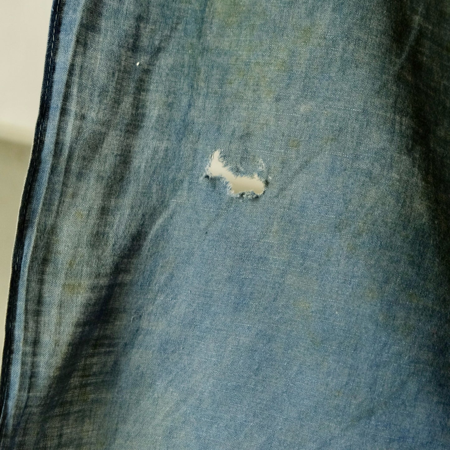 Vintage Japanese Furoshiki family crest indigo dyed cotton textile tapestry Japanese bellflower(b-52)