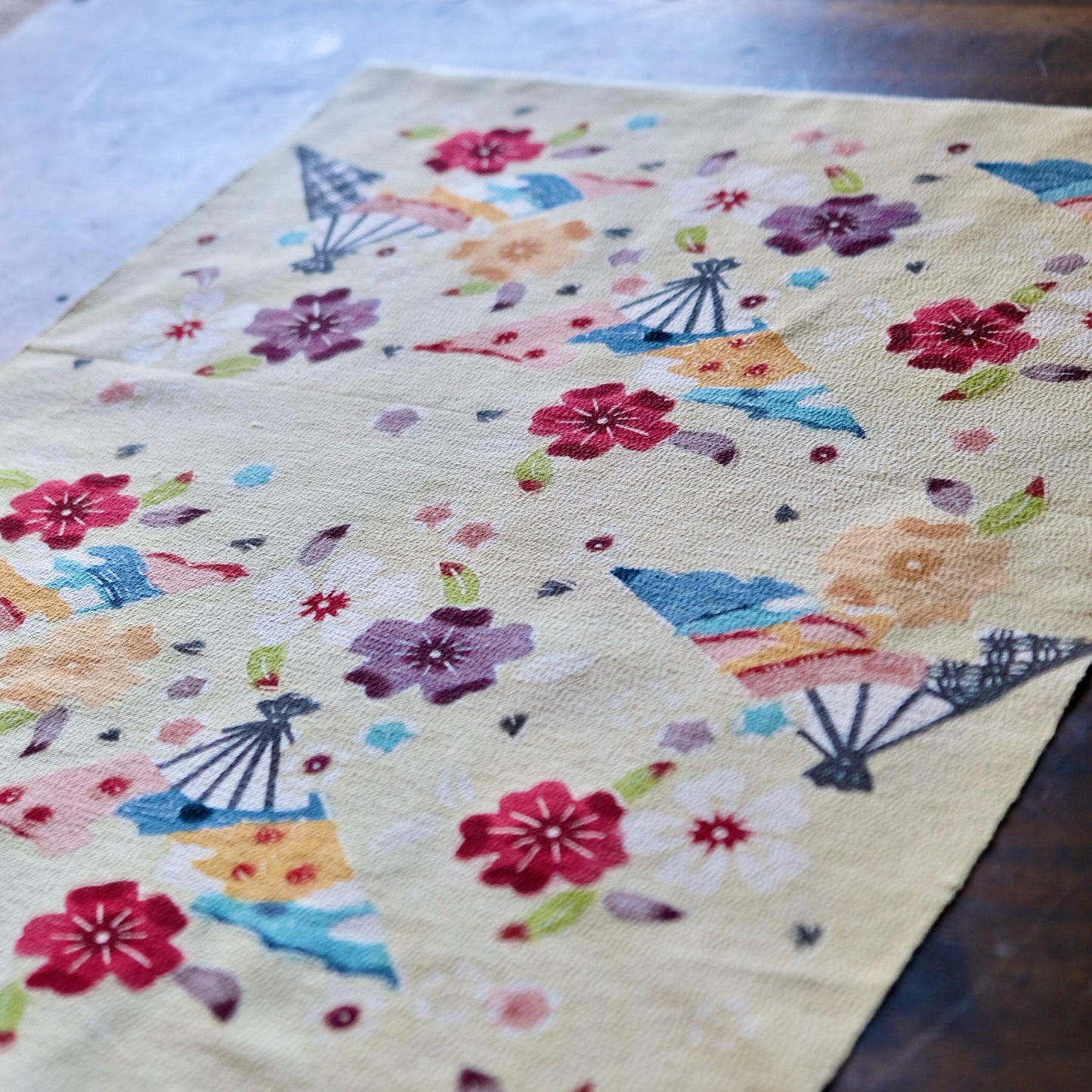 Vintage Japanese kimono silk textile Ryukyu Bingata okinawa Japanese folding fan sensu pattern(b-22)