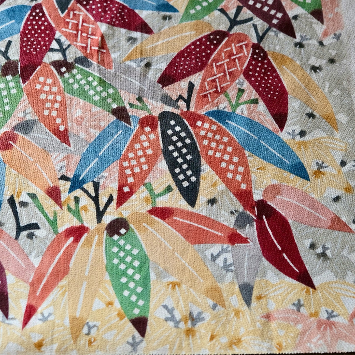 Vintage Japanese kimono silk textile ryukyu bingata okinawa bamboo-leaf(b-28)