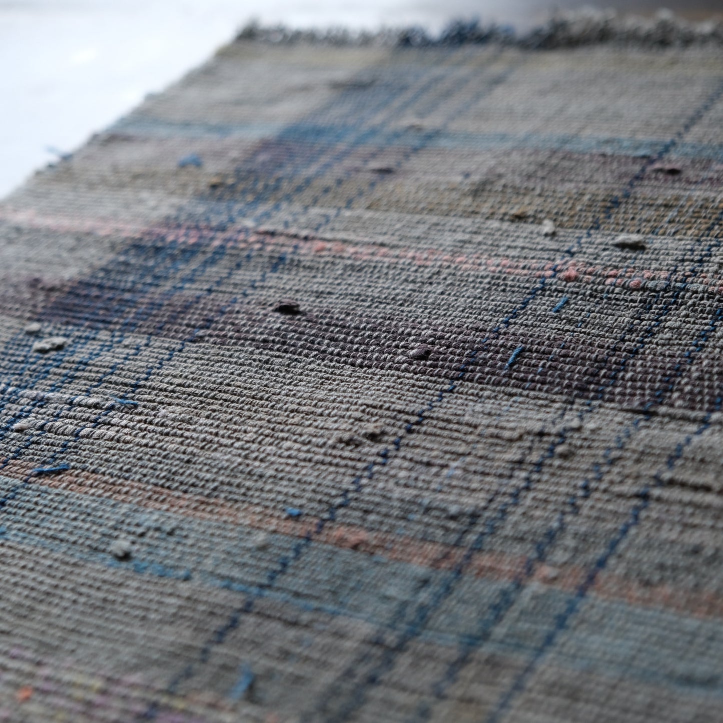 Vintage Japanese Sakiori rug mini textile art(b-12)