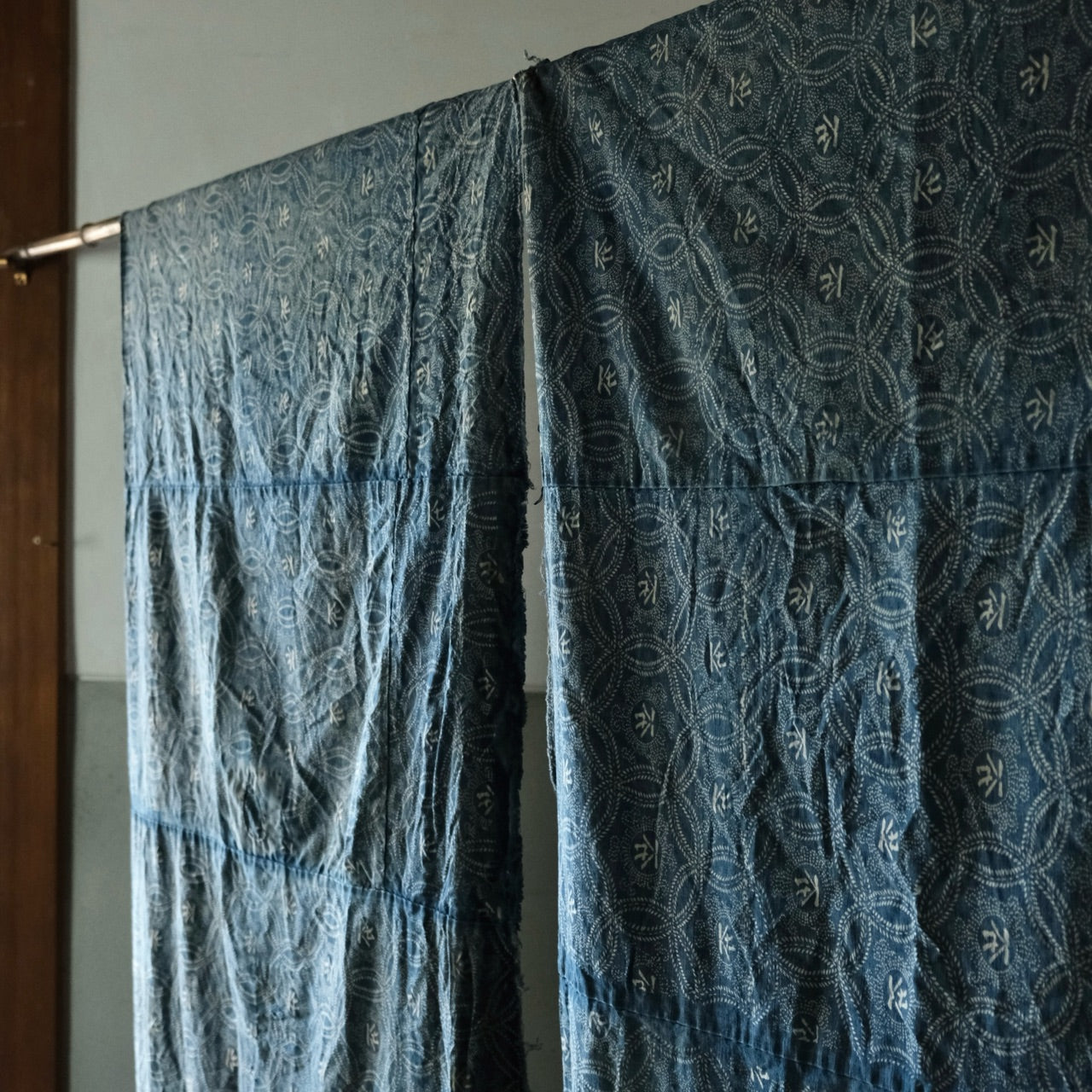Vintage Japanese BORO Sashiko Katazome indigo dyeing (two pieces)