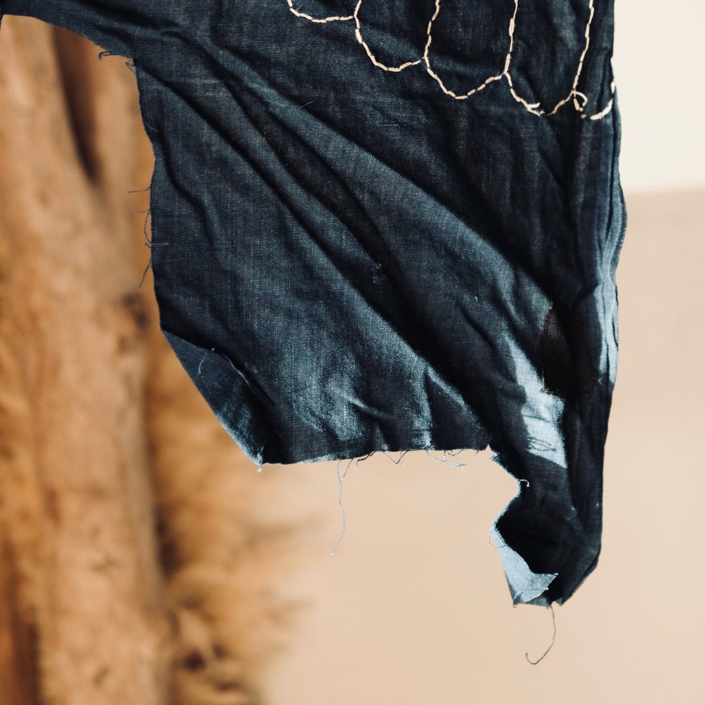 Vintage Japanese indigo-dyed Sashiko fragments 2pset