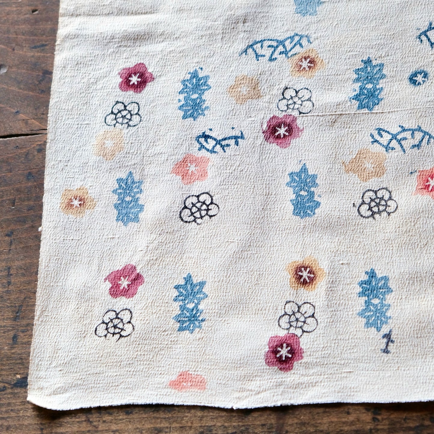 Vintage Japanese kimono silk textile Ryukyu Bingata okinawa Japanese small plum blossoms(b-19)