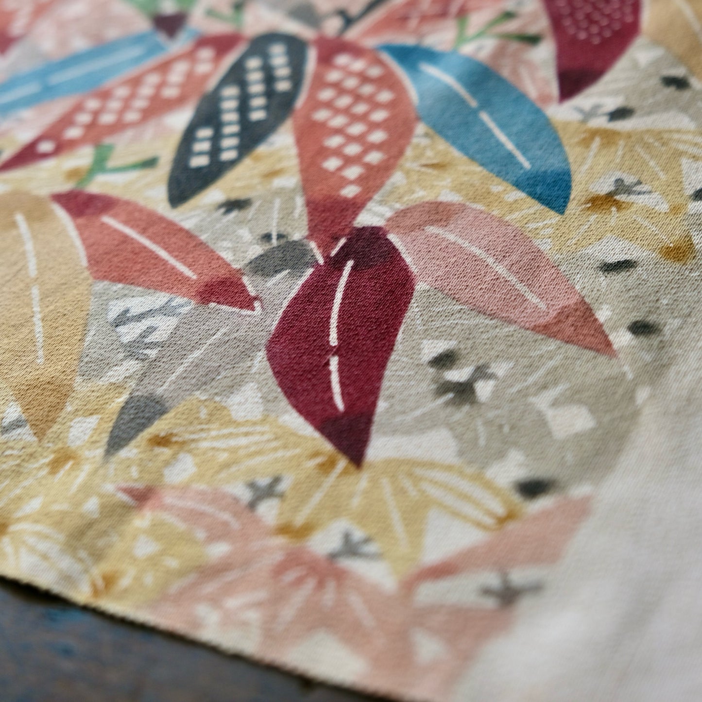 Vintage Japanese kimono silk textile ryukyu bingata okinawa bamboo-leaf(b-28)