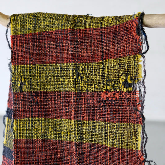 Japanese antique Sakiori Art Runner All-Silk (154x22cm) - Multi-Use Japanese Textile Art(b-57)