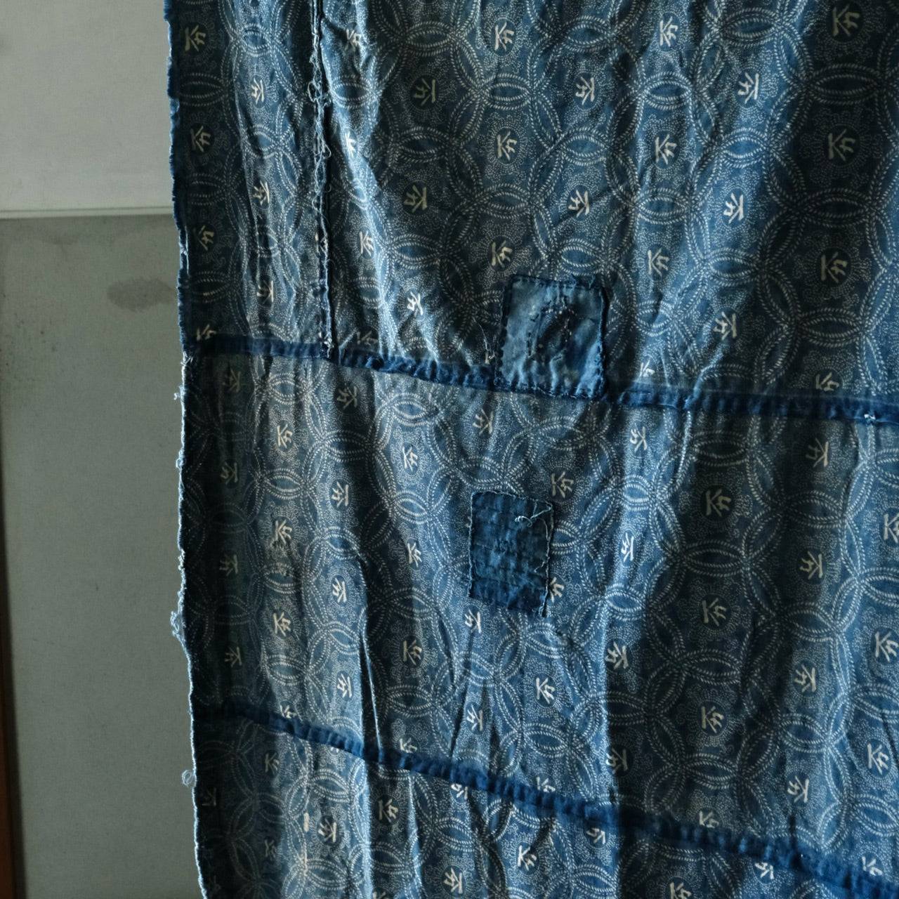 Vintage Japanese BORO Sashiko Katazome indigo dyeing (two pieces)