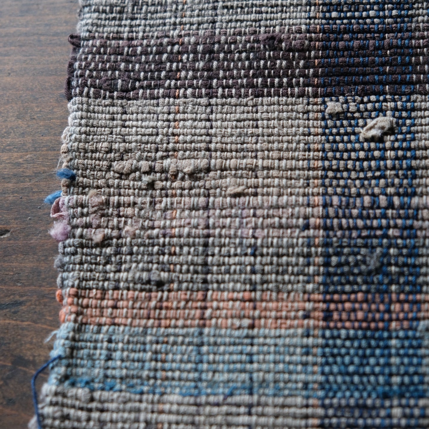 Vintage Japanese Sakiori rug mini textile art(b-12)
