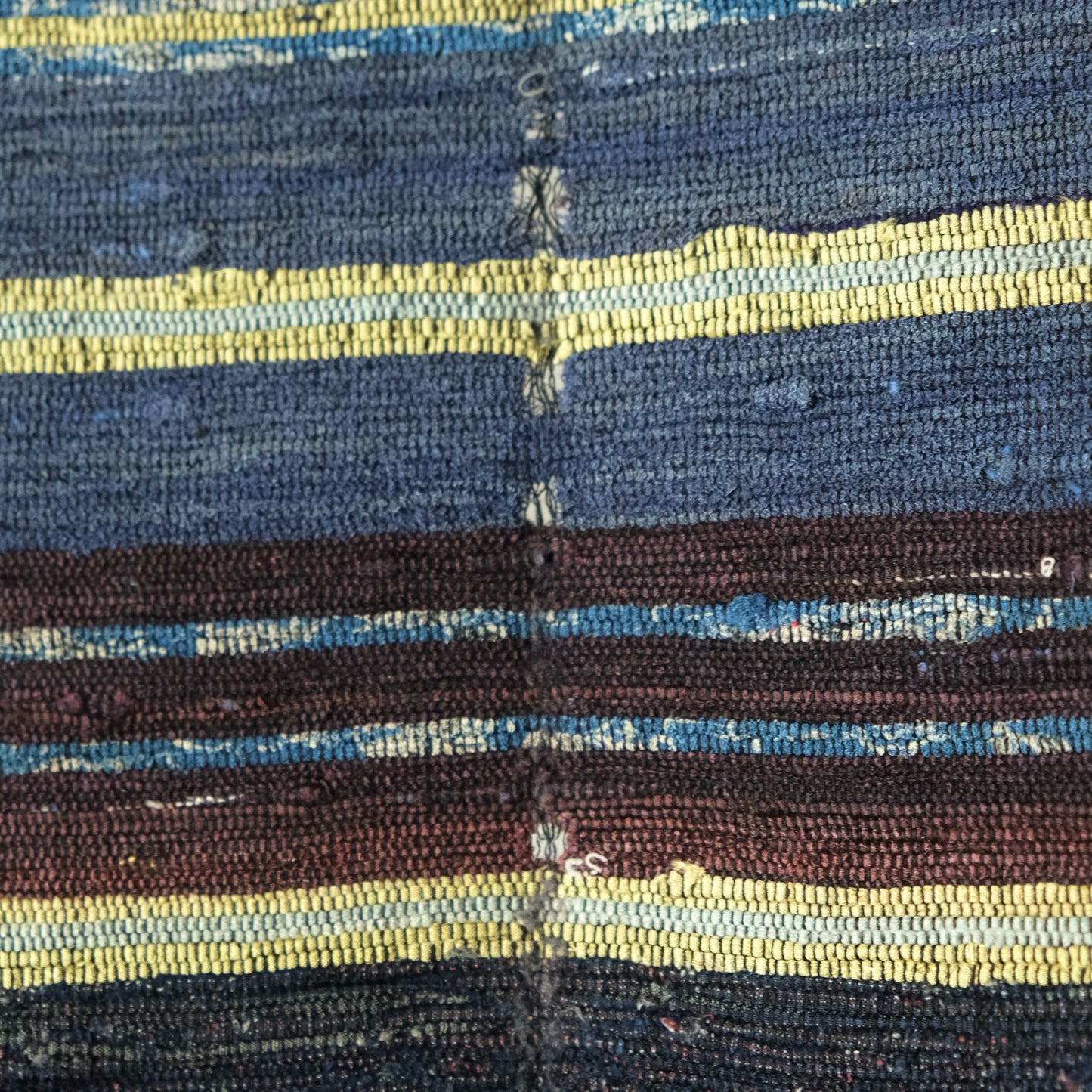 Vintage Japanese silk Sakiori super long rug textile art table runner bet runner(b-54)