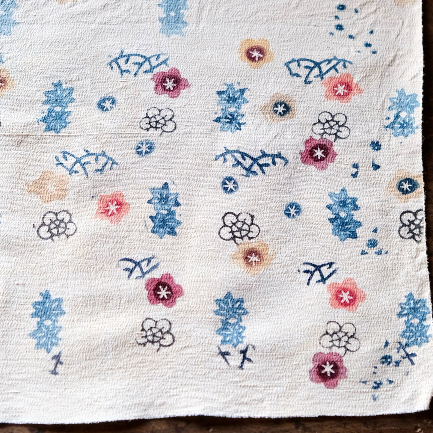 Vintage Japanese kimono silk textile Ryukyu Bingata okinawa Japanese small plum blossoms(b-19)