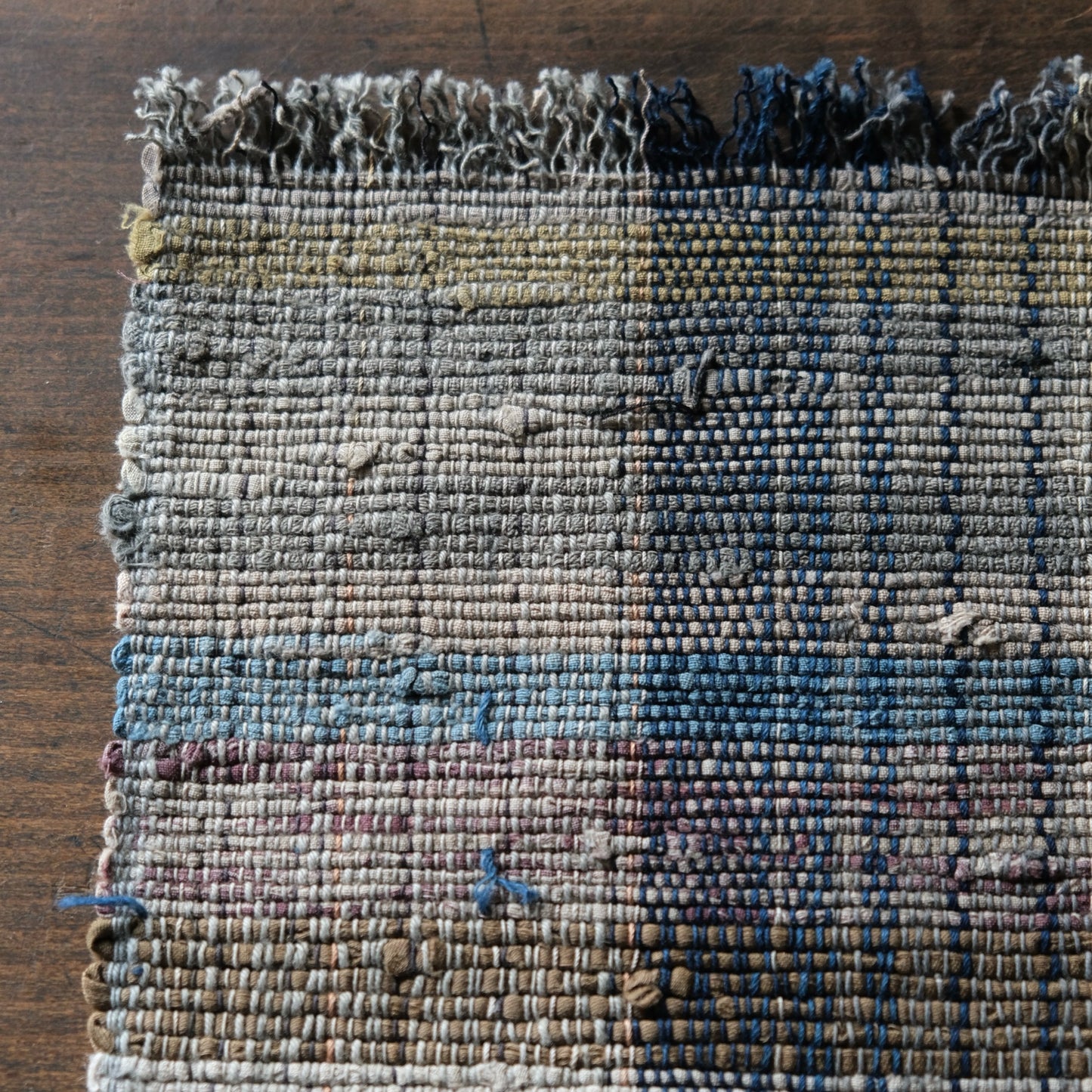 Vintage Japanese Sakiori rug mini textile art(b-12)