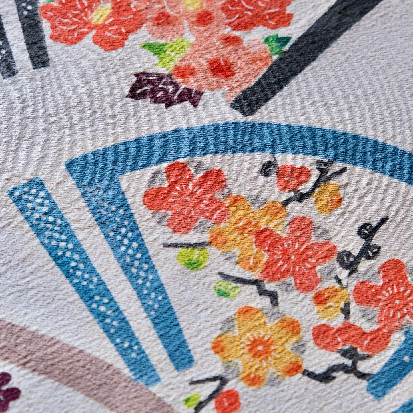 Vintage Japanese kimono silk textile ryukyu bingata okinawa Japanese folding fan sensu pattern(b-25)