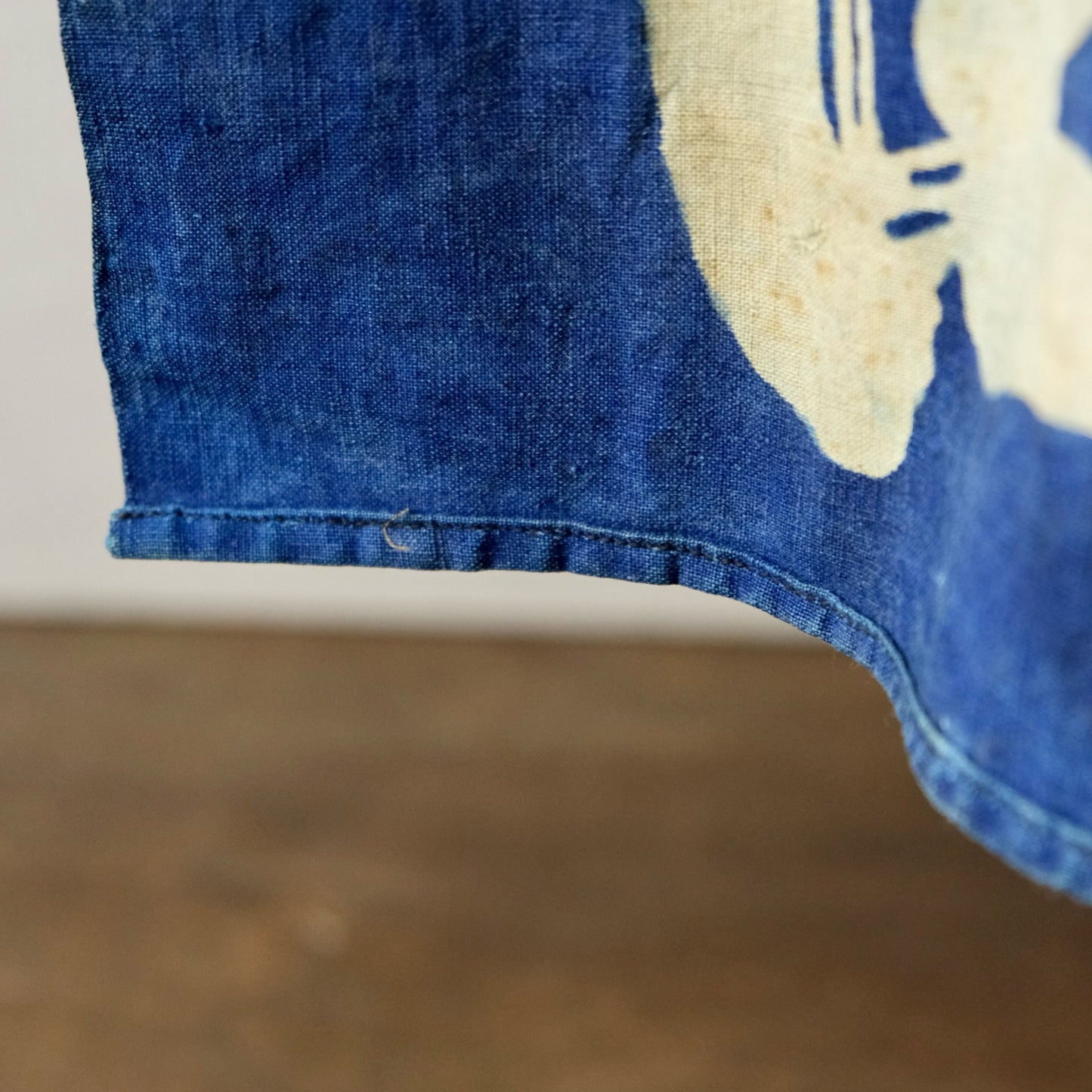 Vintage Japanese Indigo Dyed Shop Banner (Nobori) aizome "Mizunoen" Wall Art tapestry(b-46)