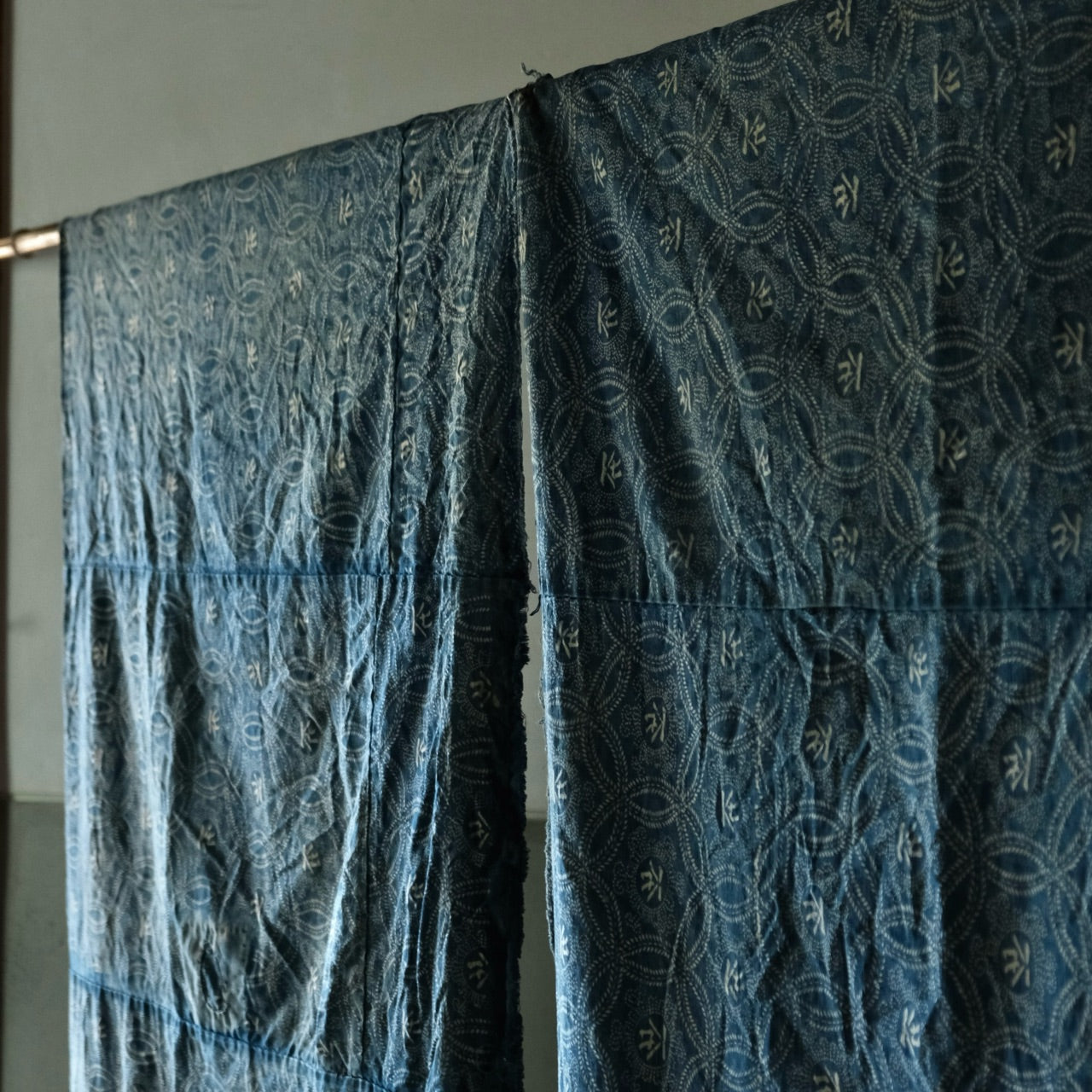 Vintage Japanese BORO Sashiko Katazome indigo dyeing (two pieces)