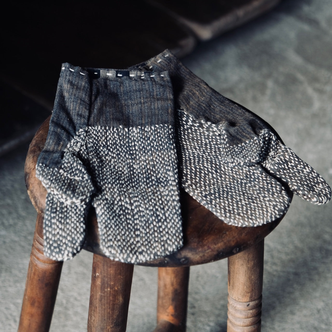 Vintage japanese  sashiko boro fireman's gloves