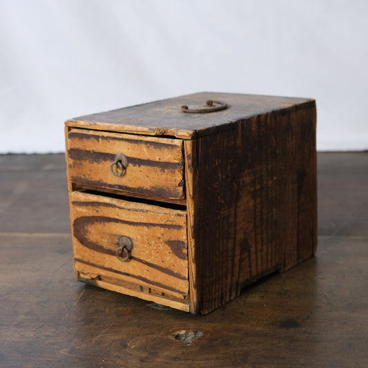 Antique Japanese portable two-drawer chest (c-1), view 1
