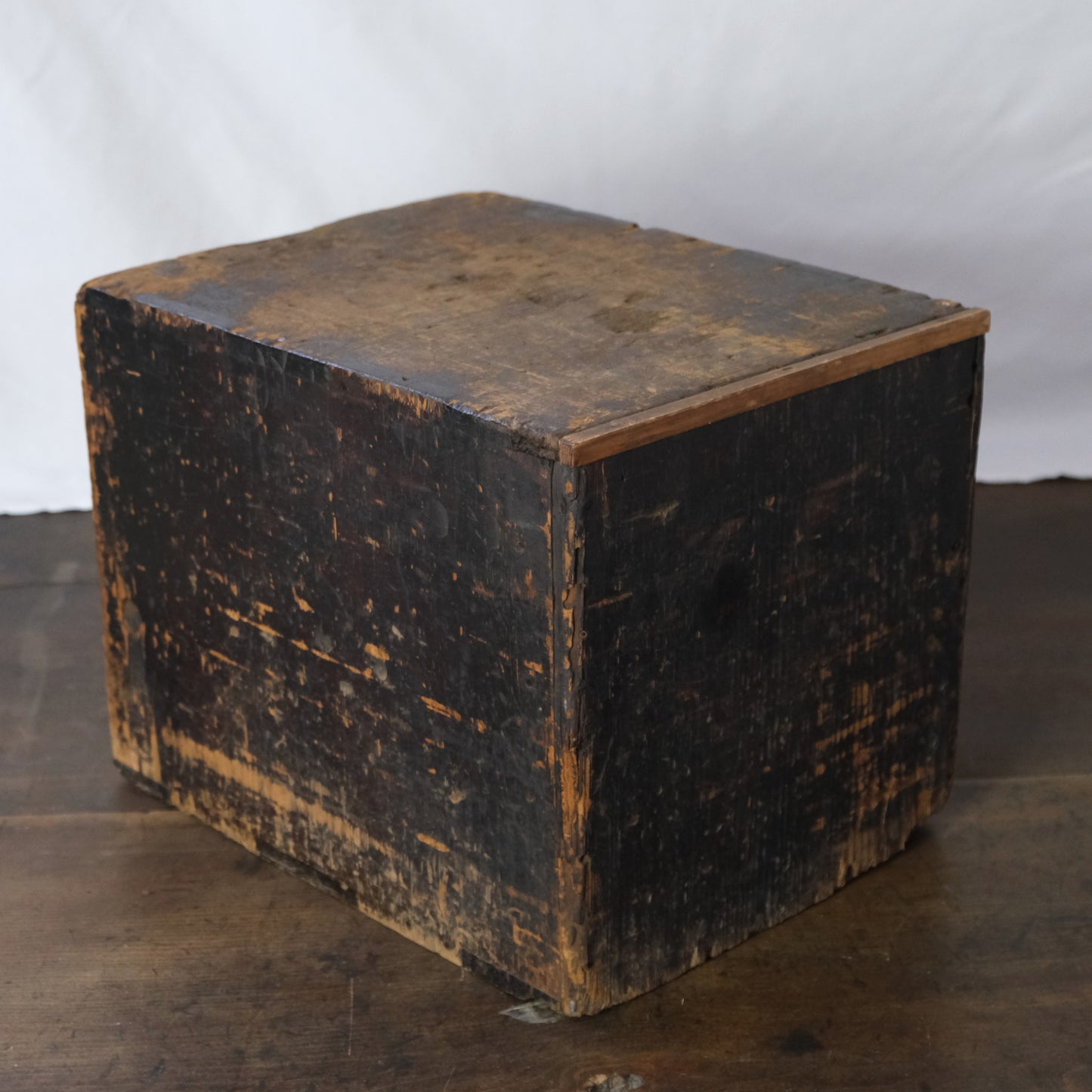 Japanese wooden stationery chest c-12, back and side view