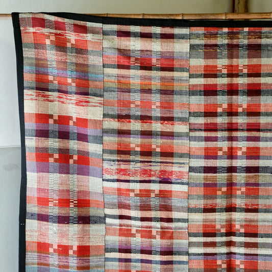 Vintage Japanese Sakiori Weaving Rug All-Silk - Japanese Folk Textile(b-51)