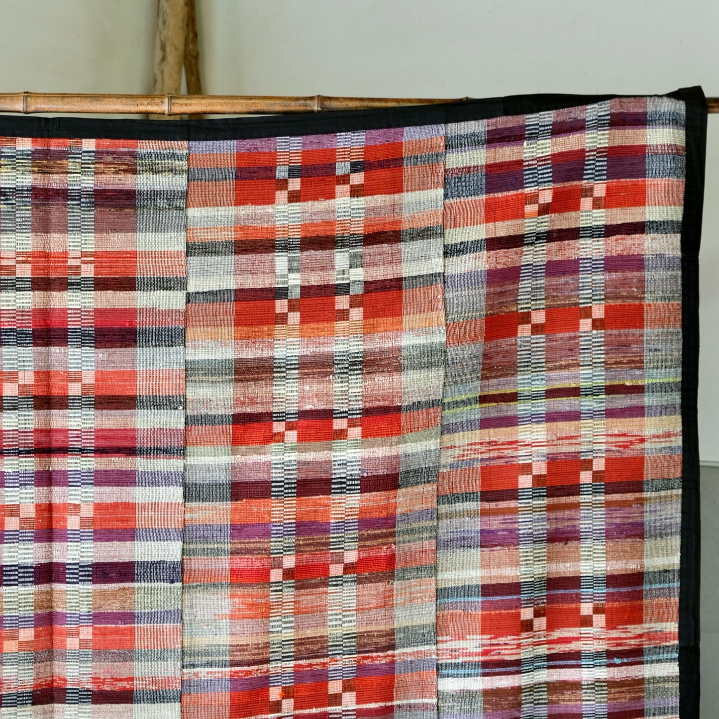 Vintage Japanese Sakiori Weaving Rug All-Silk - Japanese Folk Textile(b-51)