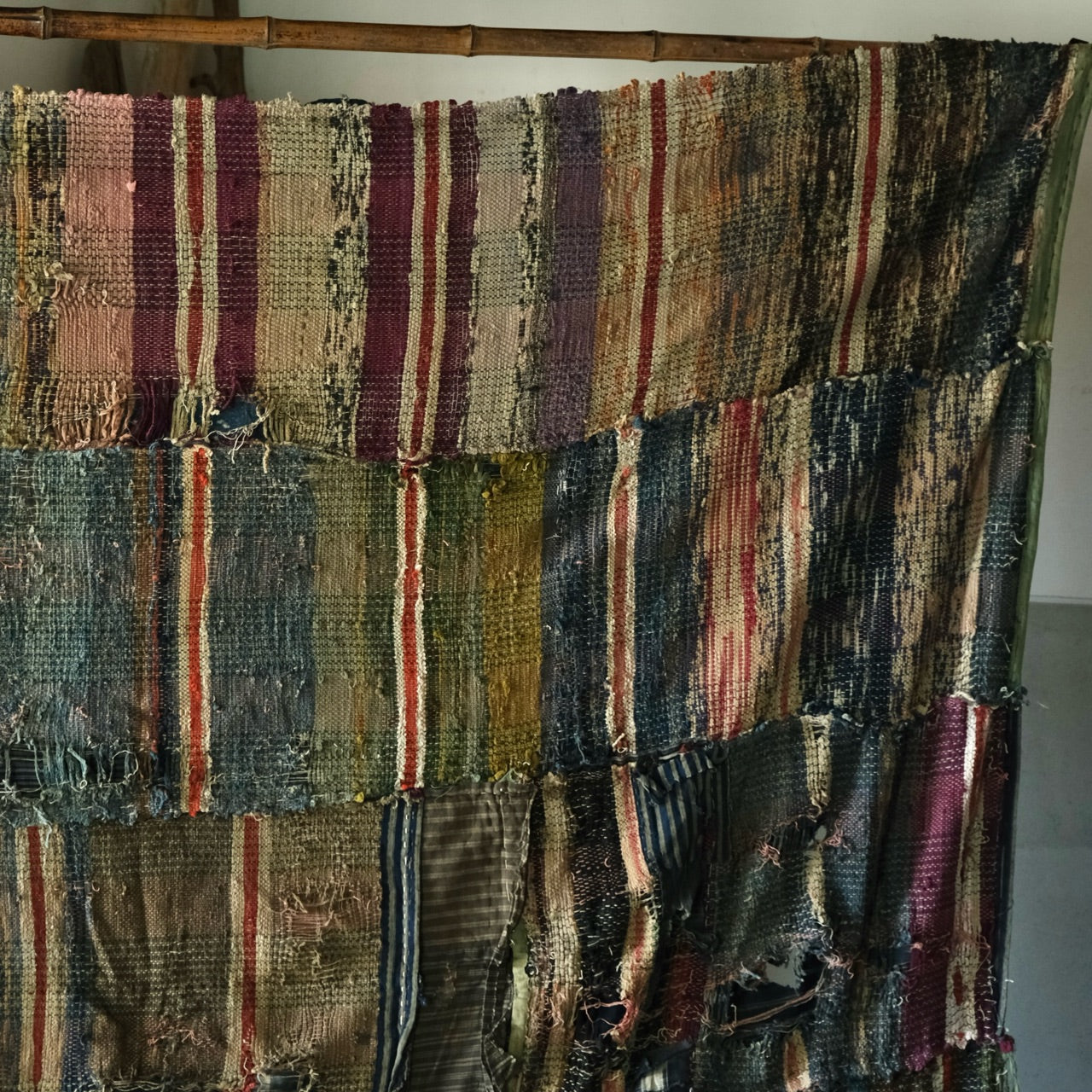 Vintage Japanese SAKIORI BORO rug