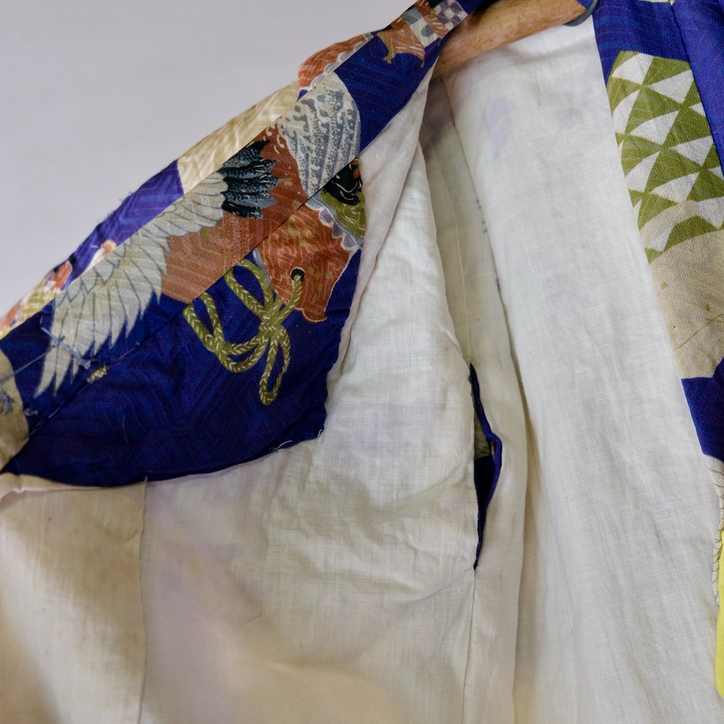 Vintage Japanese Children's Silk Kimono - Lucky Charms & Auspicious Motifs (Crane, Treasure Ship, Fan) (b-41)