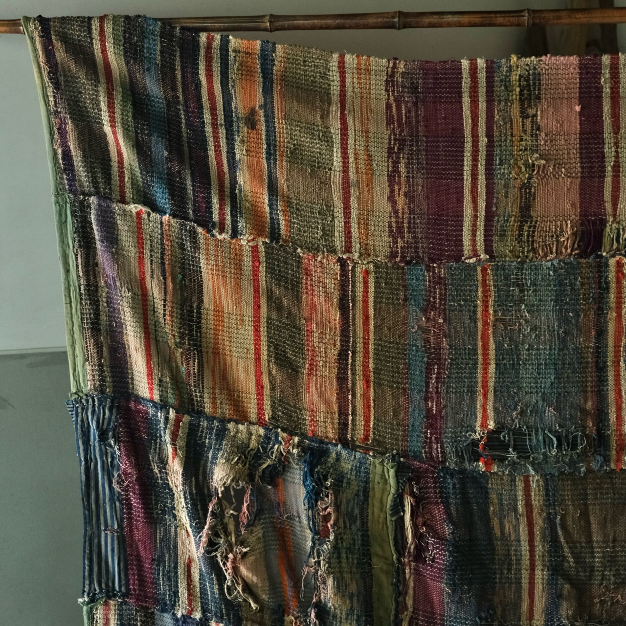 Vintage Japanese SAKIORI BORO rug