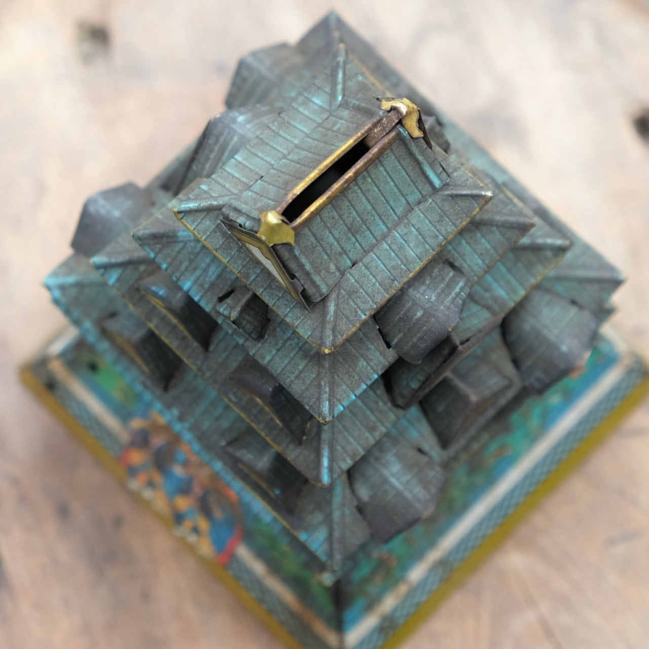 Vintage Japanese tin toy castle bank box/savings box