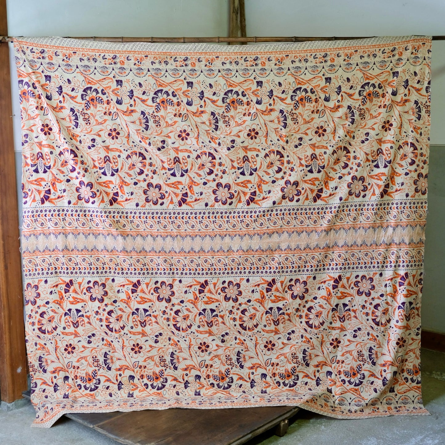 Vintage Japanese Massive Sarasa Calico Cotton Textile (b-45)