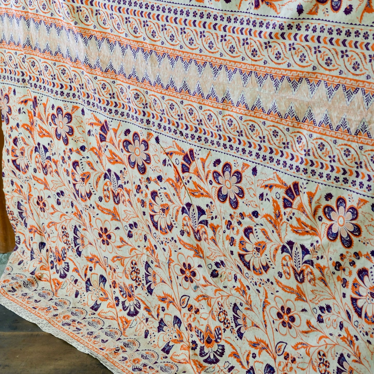 Vintage Japanese Massive Sarasa Calico Cotton Textile (b-45)