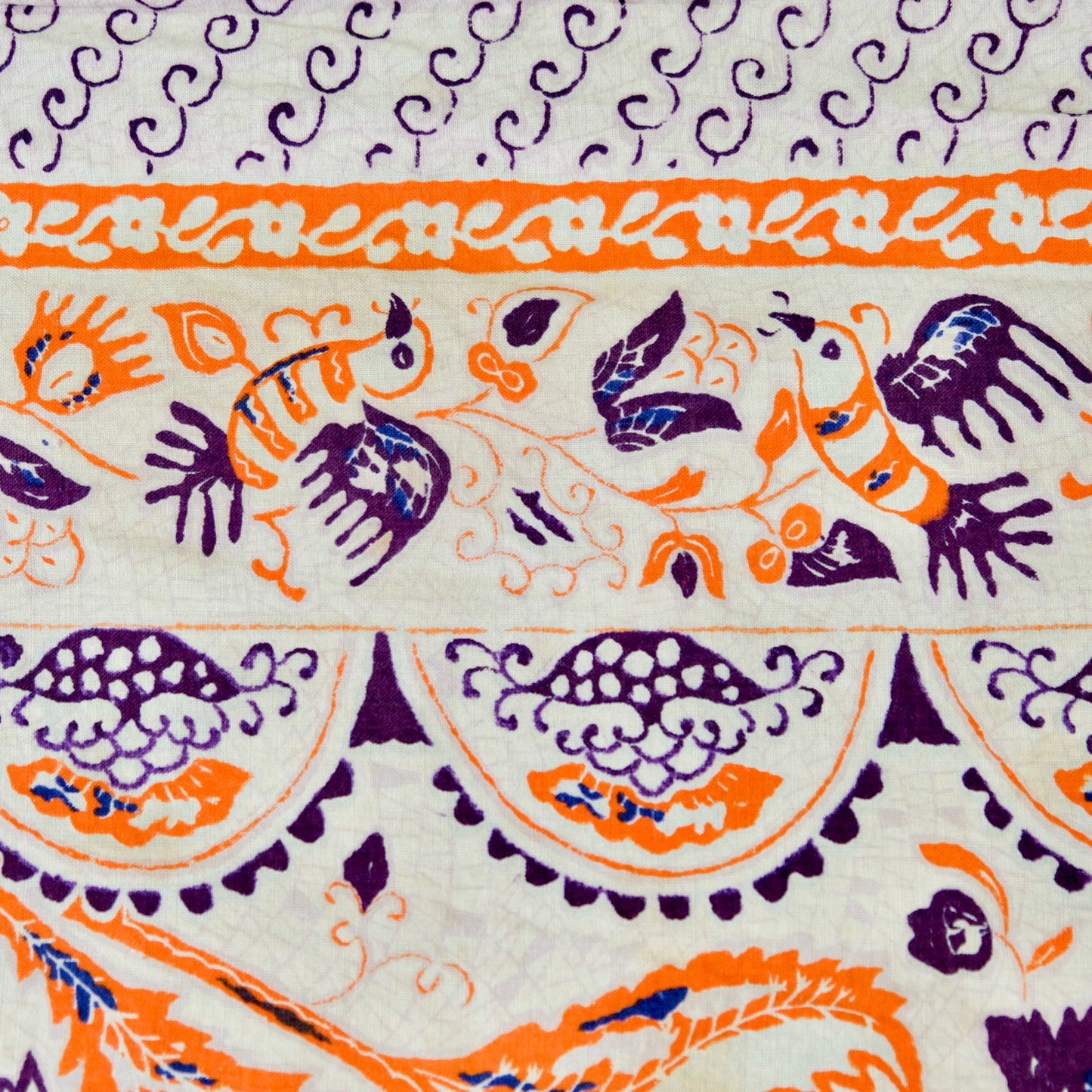 Vintage Japanese Massive Sarasa Calico Cotton Textile (b-45)