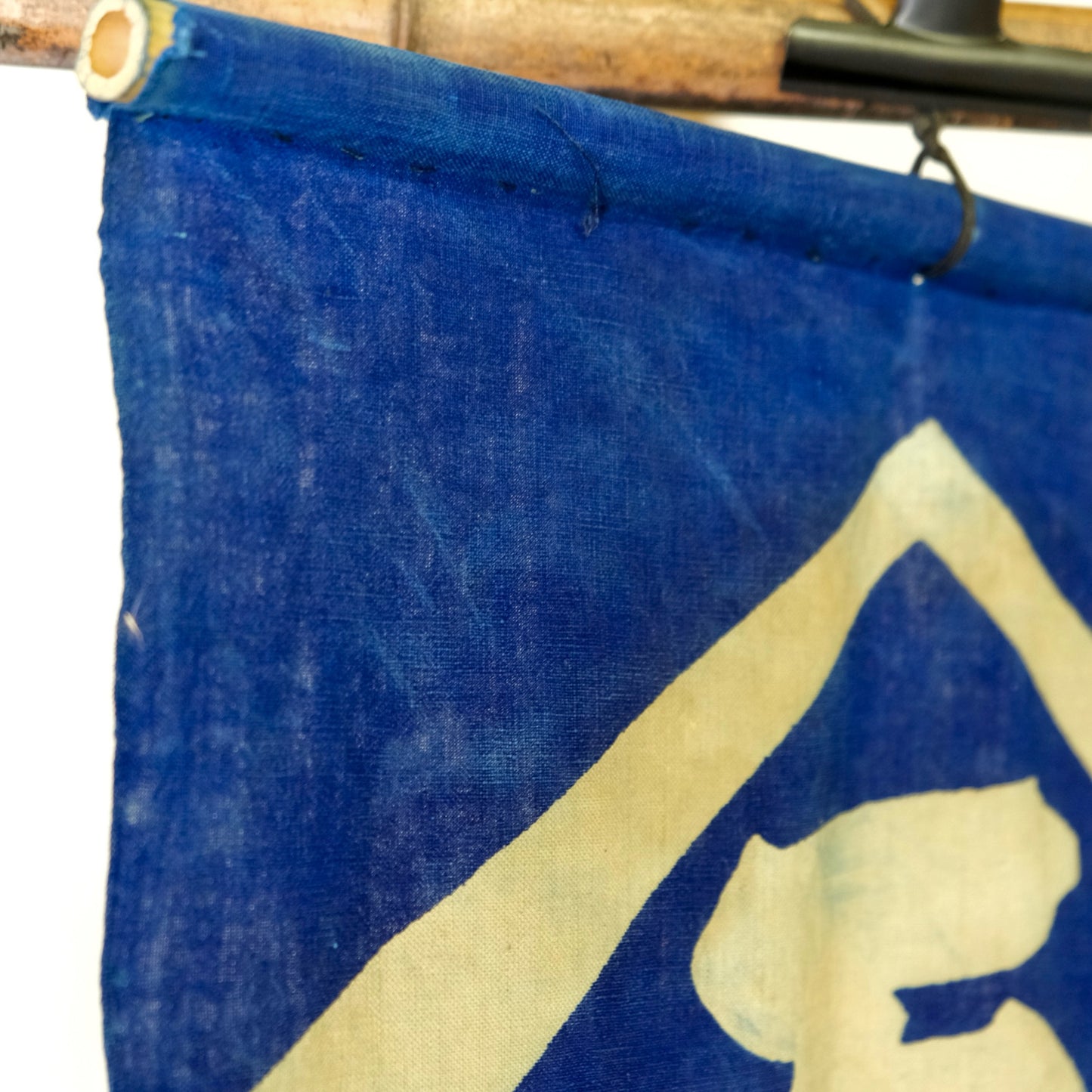 Vintage Japanese Indigo Dyed Shop Banner (Nobori) aizome "Mizunoen" Wall Art tapestry(b-46)