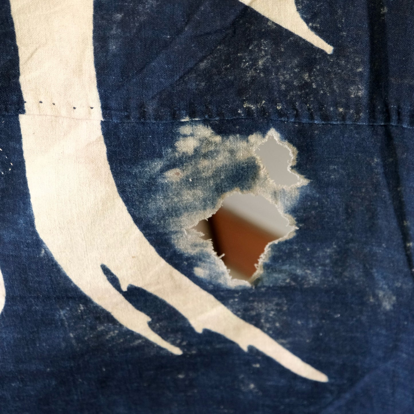 Antique Japanese Tsutsugaki Indigo Furoshiki textile(100+ Yrs) Vintage(b-47)