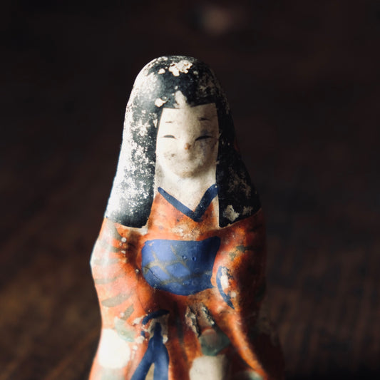 Vintage Japanese clay doll figure little princess