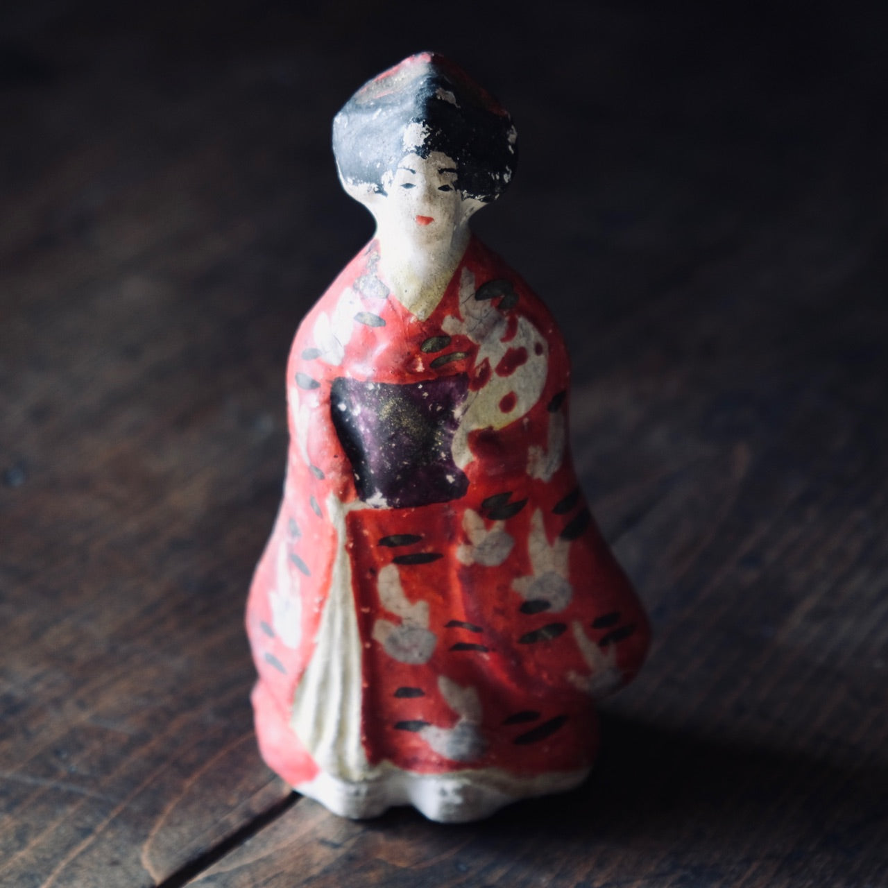 Vintage Japanese clay doll figure Geisha