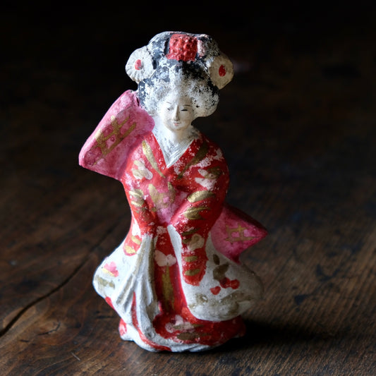 Vintage Japanese clay doll figure Geisha (Maiko)