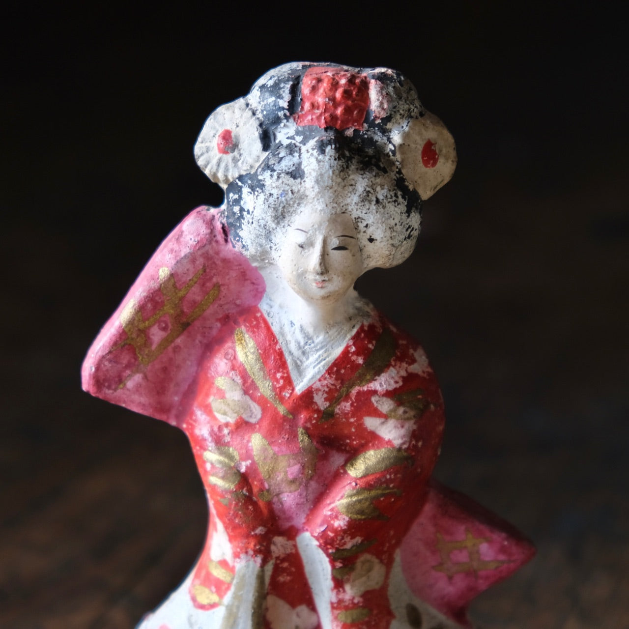 Vintage Japanese clay doll figure Geisha (Maiko)
